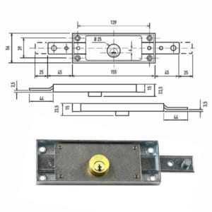 SERRATURA SERRANDE DX+SX PIE.      C1625ZKA POTENT