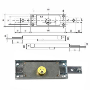 SERRATURA SERRANDE DX+SX PIE.  C1625ZFLATKA POTENT