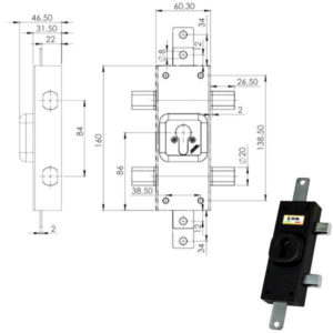 SERRATURA FERROGLIETTO TRIPLICE DX        253 MOIA