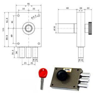 SERRATURA FERROGLIETTO POMPA 2 M DX      J320 MOIA