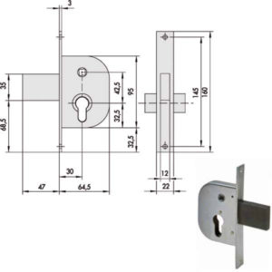SERRATURA INFILARE FERRO           42212-30-0 CISA