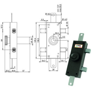 SERRATURA FERROGLIETTO VERTICALE         J223 MOIA