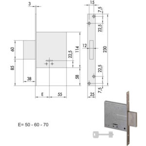 SERRATURA INFILARE FERRO           57010-70-0 CISA