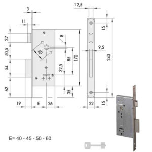 SERRATURA INFILARE FERRO           57211-60-0 CISA