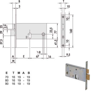 SERRATURA INFILARE FASCE ALL       44460-80-0 CISA