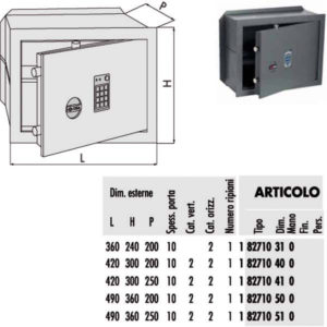 CASSAFORTE DIGITALE 490x360 p.250    82710.51 CISA