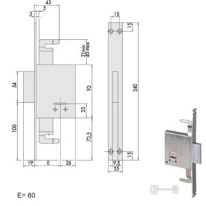 SERRATURA INFILARE FERRO           57225-60-0 CISA