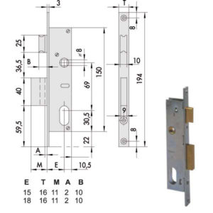 SERRATURA INFILARE MONTANTI ALL    44220-18-0 CISA