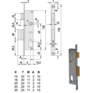SERRATURA INFILARE MONTANTI ALL    44221-35-0 CISA