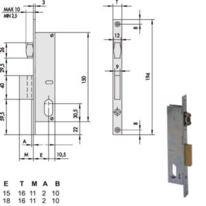 SERRATURA INFILARE MONTANTI ALL    44230-15-0 CISA