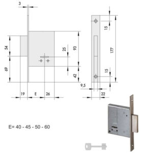 SERRATURA INFILARE FERRO           57220-60-0 CISA