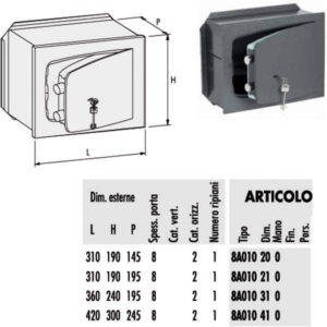 CASSAFORTE CHIAVE 420x300 p.245      8A010.41 CISA