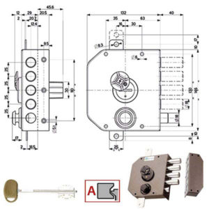SERRATURA SIC.TRIPLICE SX DM SCROCCO 20530 MOTTURA