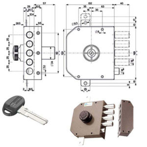 SERRATURA SIC.TRIPLICE SX POMPA SCR. 30631 MOTTURA