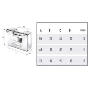 LUCCHETTO CORAZZATO mm 80 SERRANDE          POTENT