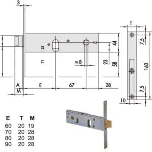 SERRATURA INFILARE FASCE ALL       44151-90-0 CISA