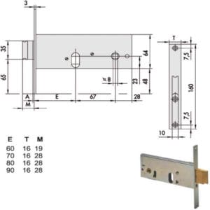 SERRATURA INFILARE FASCE ALL       44155-60-0 CISA