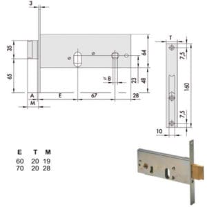 SERRATURA INFILARE FASCE ALL       44156-60-0 CISA