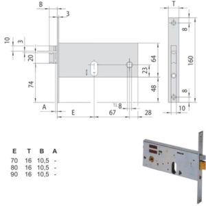 Elettroserratura Inf. Fasce Alluminio 14510-70-0 CISA