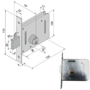 SERRATURA INF.FERRO  605.00.00.1 051.50.00.0 WELKA