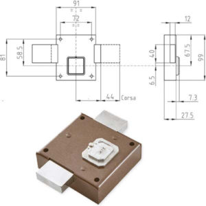 SERRATURA FERROGLIETTO 4 MANDATE   FER-0100-7 ATRA