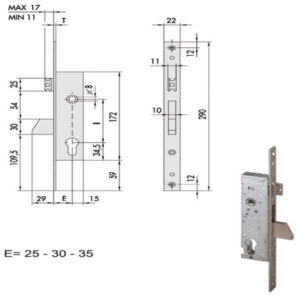 SERRATURA INFILARE MONTANTI ALL    46215-25-0 CISA