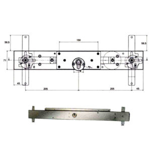 SERRATURA BASCULE SPRANGA CIL.   LLC113.5/8 POTENT