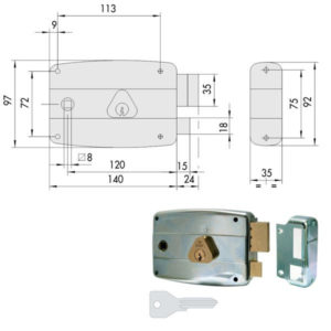 SERRATURA APP.FERRO DX             50471-60-1 CISA