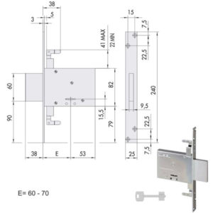 SERRATURA INFILARE FERRO           57016-60-0 CISA