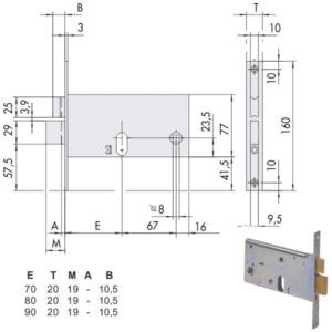SERRATURA INFILARE FASCE ALL       44461-70-0 CISA
