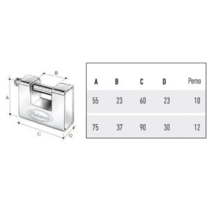 LUCCHETTO CORAZZATO mm 60 SERRANDE KA       POTENT