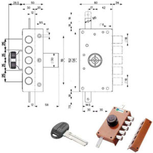 SERRATURA SIC.TRIPLICE DX POMPA      30427 MOTTURA