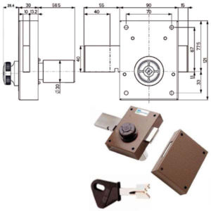 SERRATURA FERROGLIETTO POMPA 1 M     34351 MOTTURA