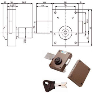 SERRATURA FERROGLIETTO POMPA 3 M     34352 MOTTURA