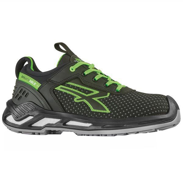 SCARPE BRYAN NERO/VERDE BASSE 42 S3 UPOWER