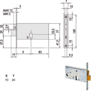 SERRATURA INFILARE FASCE ALL       44471-70-0 CISA