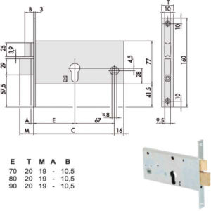 SERRATURA INFILARE FASCE ALL       44361-80-0 CISA