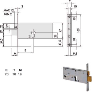 SERRATURA INFILARE FASCE ALL       44370-70-0 CISA