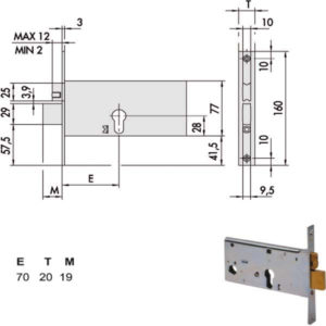 SERRATURA INFILARE FASCE ALL       44371-70-0 CISA