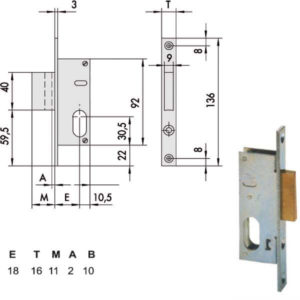 SERRATURA INFILARE MONTANTI ALL    44240-18-0 CISA