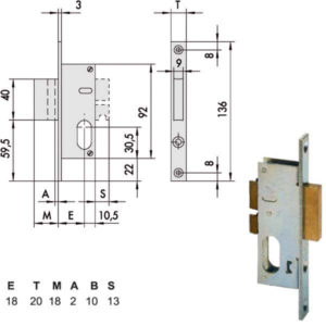 SERRATURA INFILARE MONTANTI ALL    44246-18-0 CISA