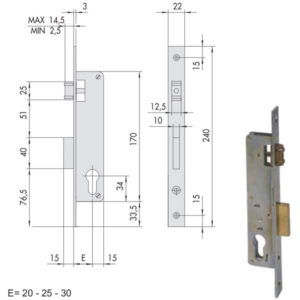 SERRATURA INFILARE MONTANTI ALL    44671-30-0 CISA