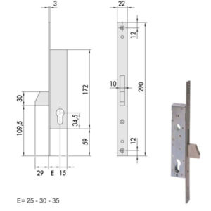 SERRATURA INFILARE MONTANTI ALL    46210-25-0 CISA