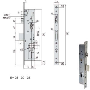 SERRATURA INFILARE MONTANTI ALL    49225-25-0 CISA