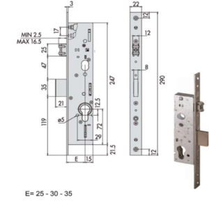 SERRATURA INFILARE MONTANTI ALL    49250-30-0 CISA