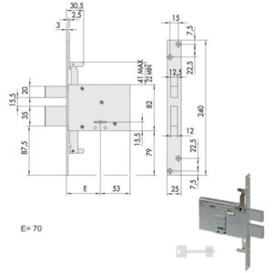 SERRATURA INFILARE FASCE ALL       57336-70-0 CISA