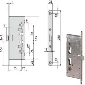 SERRATURA INF.TAGLIAFUOCO Q9       43000-65-0 CISA