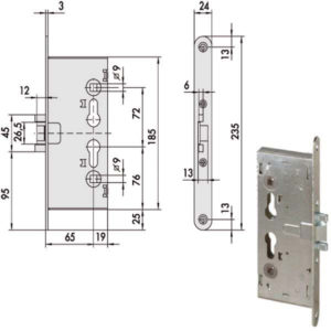 SERRATURA INF.TAGLIAFUOCO Q9       43020-65-0 CISA