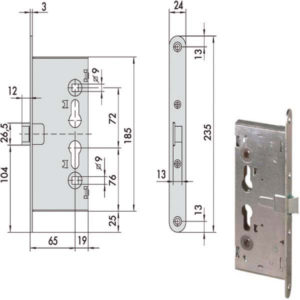 SERRATURA INF.TAGLIAFUOCO Q9       43110-65-0 CISA