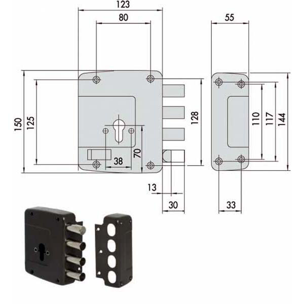 Serratura sicurezza Semplice DX 56152-60-1 CISA